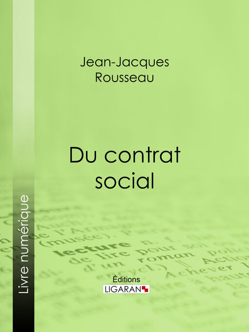 Title details for Du contrat social by Jean-Jacques Rousseau - Available